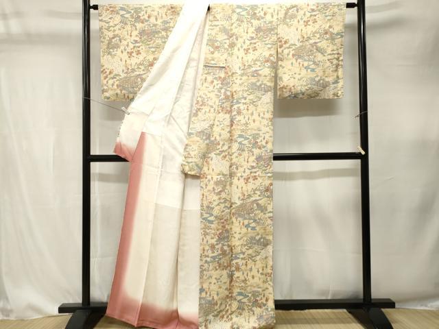 平和屋着物■上質な小紋　人物御所解文　金彩　正絹　逸品　CABK4337ev