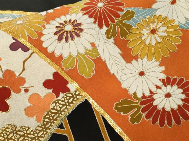 平和屋着物■豪華黒留袖　駒刺繍　鳳凰花文　金彩　正絹　逸品　CABK4341ev