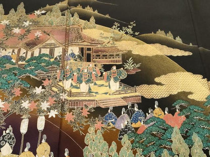 平和屋着物■豪華黒留袖　作家物　石清水祭　暈し染め　金彩　正絹　逸品　CABK4347ev