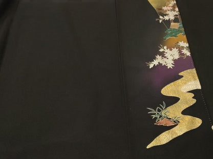 平和屋着物■豪華黒留袖　作家物　石清水祭　暈し染め　金彩　正絹　逸品　CABK4347ev
