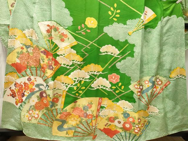 平和屋着物■豪華振袖　駒刺繍　扇面流水枝花文　金彩　正絹　逸品　CABK4350ev