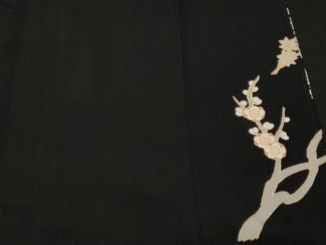 平和屋着物■豪華黒留袖　駒刺繍　雪輪孔雀御所解文　金彩　正絹　逸品　CABK4351ev