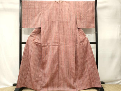平和屋着物■上質な紬　縞　正絹　逸品　CABK4352ev