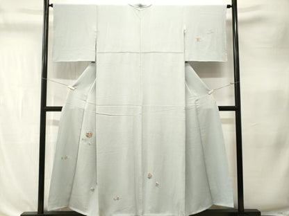 平和屋着物■訪問着　総刺繍　草花文　鬼しぼ縮緬　正絹　逸品　CABK4354ev