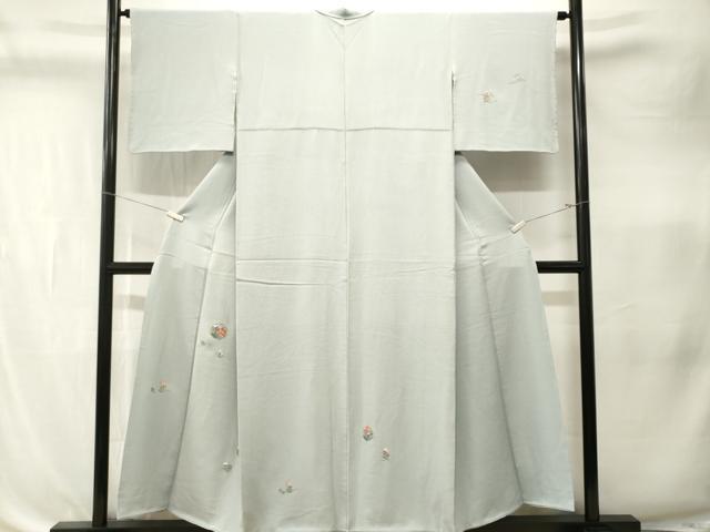 平和屋着物■訪問着　総刺繍　草花文　鬼しぼ縮緬　正絹　逸品　CABK4354ev