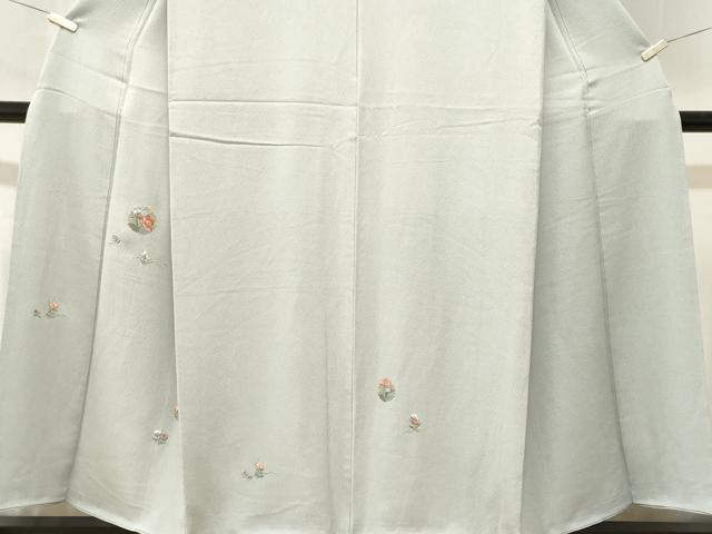 平和屋着物■訪問着　総刺繍　草花文　鬼しぼ縮緬　正絹　逸品　CABK4354ev