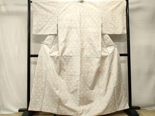 平和屋着物■上質な紬　花繋ぎ文　正絹　逸品　CABK4356ev