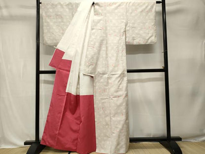 平和屋着物■上質な紬　花繋ぎ文　正絹　逸品　CABK4356ev