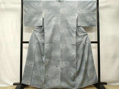 平和屋着物■上質な小紋　芝草舞花文　暈し染め　金彩　正絹　逸品　CABK4360ev