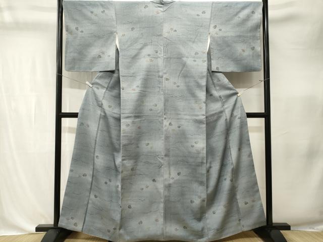 平和屋着物■上質な小紋　芝草舞花文　暈し染め　金彩　正絹　逸品　CABK4360ev