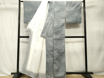 平和屋着物■上質な小紋　芝草舞花文　暈し染め　金彩　正絹　逸品　CABK4360ev
