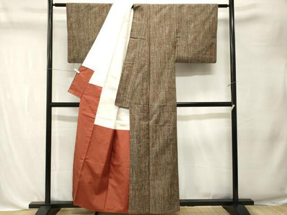 平和屋着物■上質な紬　霞文　正絹　逸品　CABK4367ev