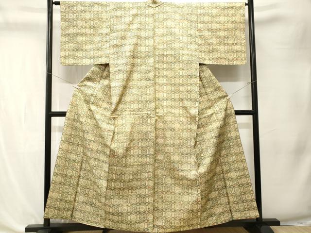 平和屋着物■本場染大島紬　亀甲花文　正絹　逸品　CABK4368ev