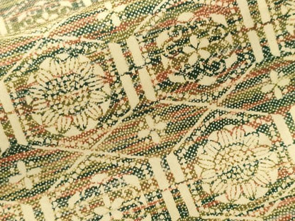 平和屋着物■本場染大島紬　亀甲花文　正絹　逸品　CABK4368ev