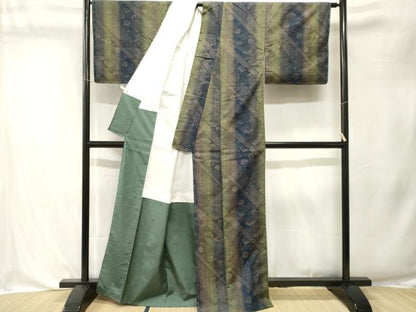 平和屋着物■上質な紬　梅　松　楓　間道　正絹　逸品　CABK4369ev
