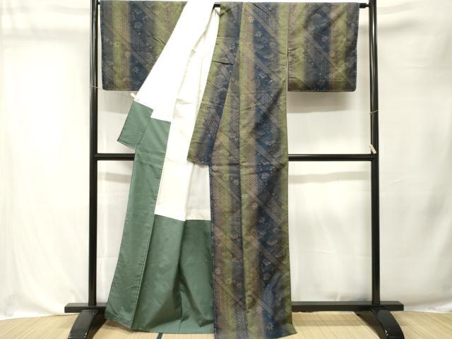 平和屋着物■上質な紬　梅　松　楓　間道　正絹　逸品　CABK4369ev