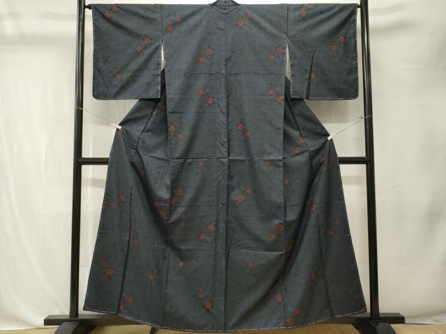 平和屋着物■本場大島紬　7マルキ　絵皿花文　正絹　逸品　未使用　CABK4370ev