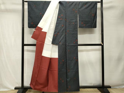 平和屋着物■本場大島紬　7マルキ　絵皿花文　正絹　逸品　未使用　CABK4370ev