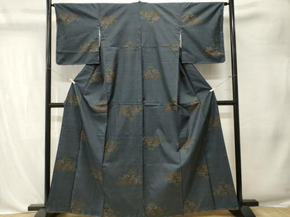 平和屋着物■本場大島紬　9マルキ　樹林花文　正絹　逸品　CABK4372ev