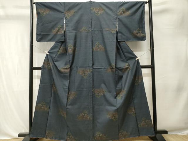 平和屋着物■本場大島紬　9マルキ　樹林花文　正絹　逸品　CABK4372ev