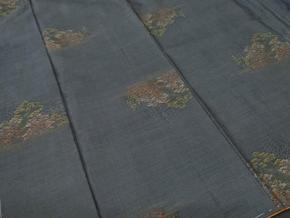 平和屋着物■本場大島紬　9マルキ　樹林花文　正絹　逸品　CABK4372ev