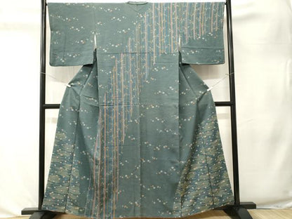 平和屋着物■訪問着　千鳥枝花文　鬼しぼ縮緬　正絹　逸品　CABK4377ev