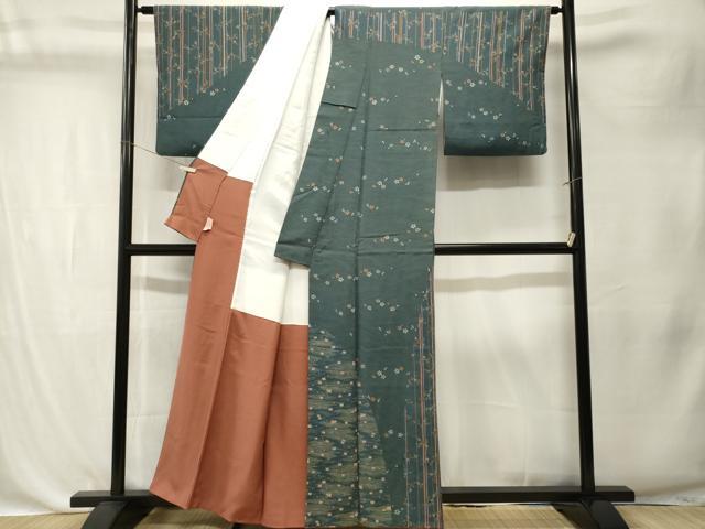 平和屋着物■訪問着　千鳥枝花文　鬼しぼ縮緬　正絹　逸品　CABK4377ev