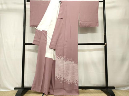 平和屋着物■豪華色留袖　刺繍　流水枝葉文　シルエット　正絹　逸品　CABK4381ev