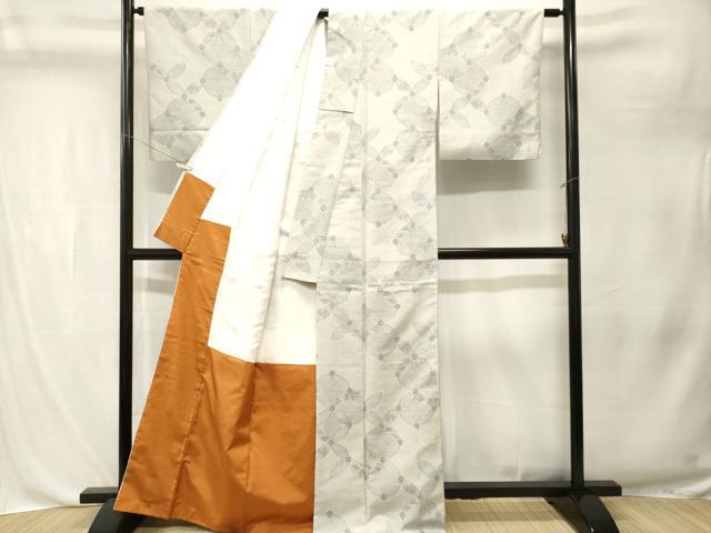平和屋着物■上質な紬　七宝花文　正絹　逸品　CABK4399ev