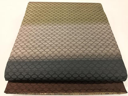 平和屋着物●両面　全通柄袋帯　横段更紗文　金糸　正絹　逸品　未使用　CABK4408vp