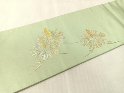 平和屋着物●金彩友禅作家 金彩の魔術師 堀省平 金煌織 九寸名古屋帯 松葉文 正絹 逸品 CABK4413vp