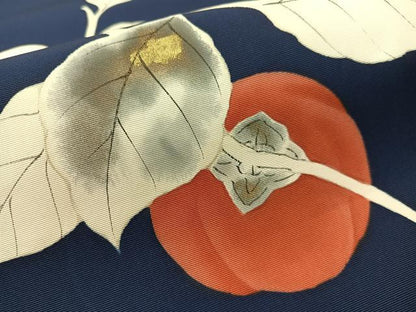 平和屋着物●塩瀬　九寸名古屋帯　手描き　成り物　金彩　正絹　逸品　CABK4417vp