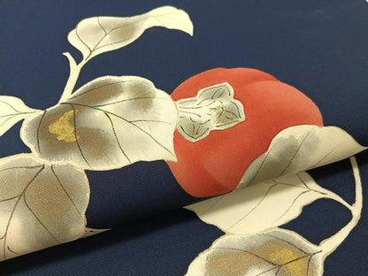 平和屋着物●塩瀬　九寸名古屋帯　手描き　成り物　金彩　正絹　逸品　CABK4417vp