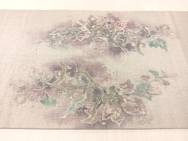 平和屋着物●太鼓柄袋帯　紬地　刺繍　更紗鳳凰文　長尺　正絹　逸品　CABK4422vp