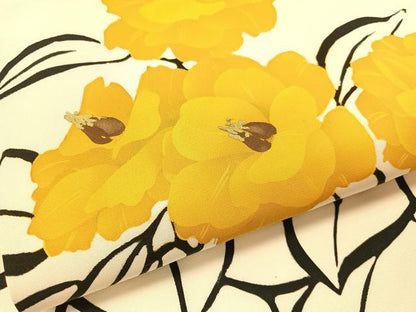 平和屋着物●塩瀬　九寸名古屋帯　ろうけつ染　京珍粋　草花文　正絹　逸品　CABK4424vp