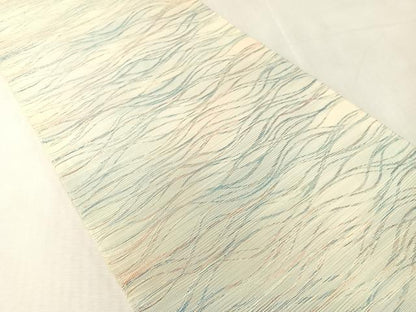 平和屋着物●西陣　川島織物　六通柄　本袋帯　よろけ縞　正絹　逸品　CABK4428vp