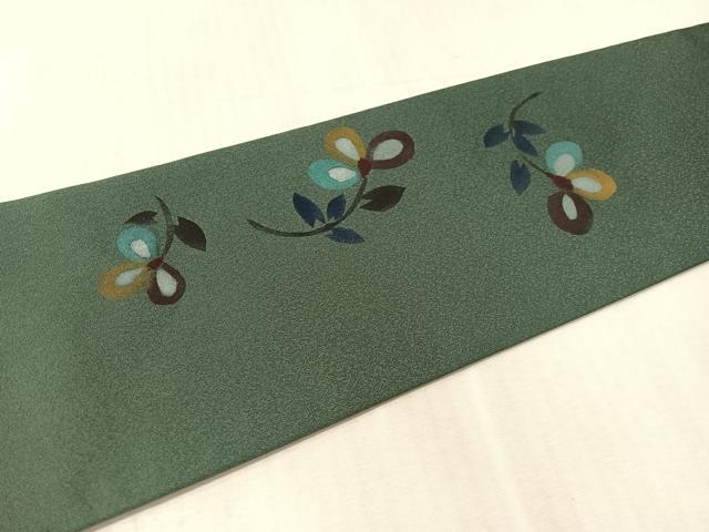 平和屋着物●九寸名古屋帯　作家物　舞花文　正絹　逸品　CABK4441vp