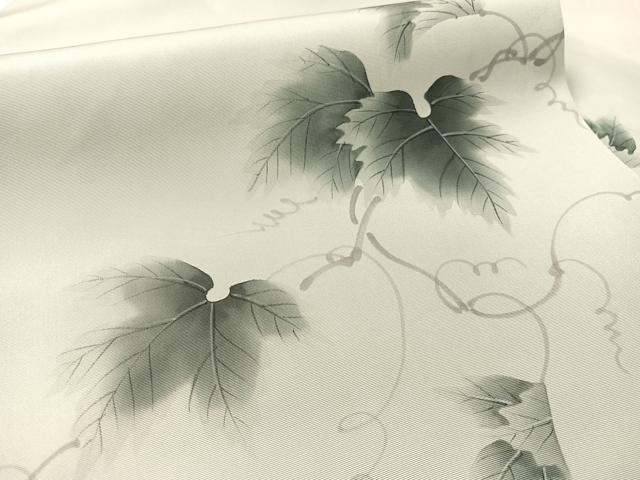 平和屋着物●塩瀬　九寸名古屋帯　手描き　蔦の葉文　正絹　逸品　CABK4442vp