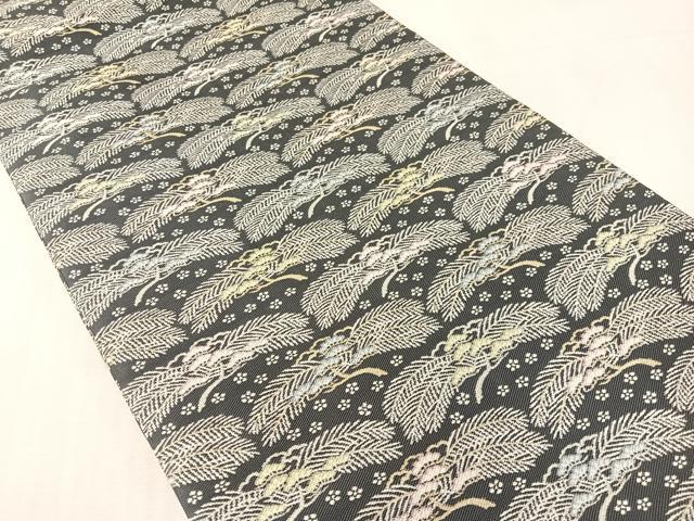 平和屋着物●全通柄袋帯　花松葉　金銀糸　正絹　逸品　CABK4450vp
