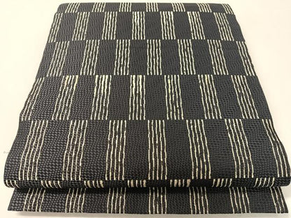 平和屋着物●六通柄　京袋帯　市松柄　金銀糸　正絹　逸品　CABK4457vp