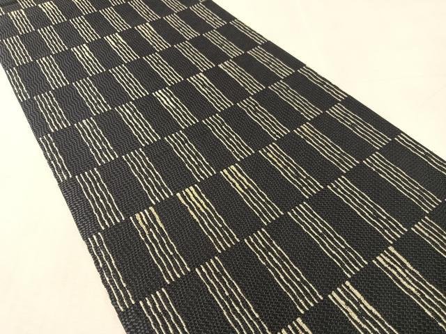 平和屋着物●六通柄　京袋帯　市松柄　金銀糸　正絹　逸品　CABK4457vp