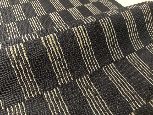 平和屋着物●六通柄　京袋帯　市松柄　金銀糸　正絹　逸品　CABK4457vp