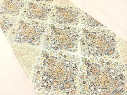 平和屋着物●六通柄袋帯　王妃雅宴文　金糸　正絹　逸品　CABK4460vp