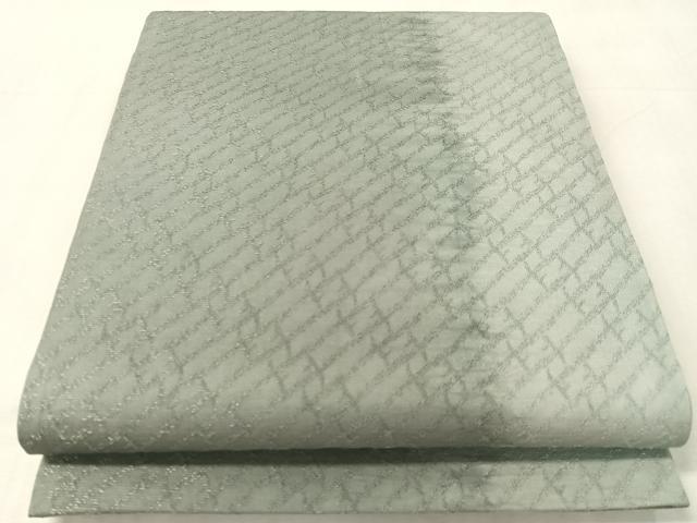 平和屋着物●両面　六通柄袋帯　絞り　切嵌文様　銀通し地　さが美扱い　正絹　逸品　CABK4484vp