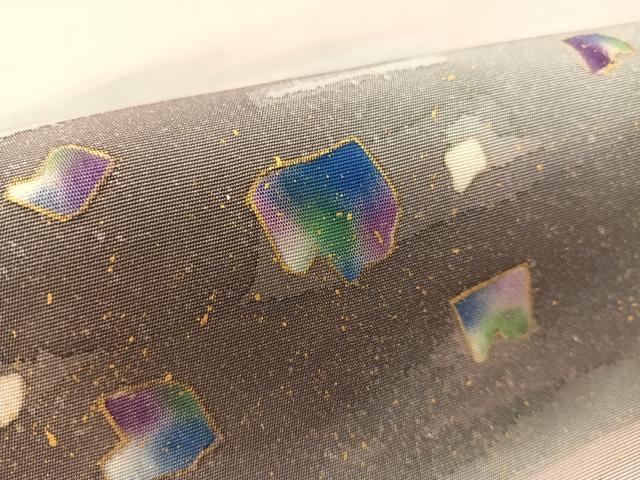 平和屋着物●九寸名古屋帯　破れ箔散らし　金銀彩　正絹　逸品　CABK4485vp