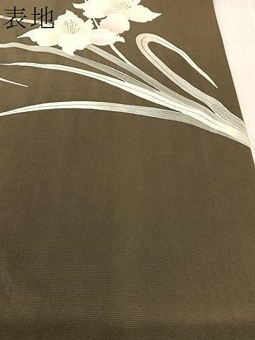 平和屋着物●塩瀬　九寸名古屋帯　草花文　金彩　正絹　逸品　CABK4490vp