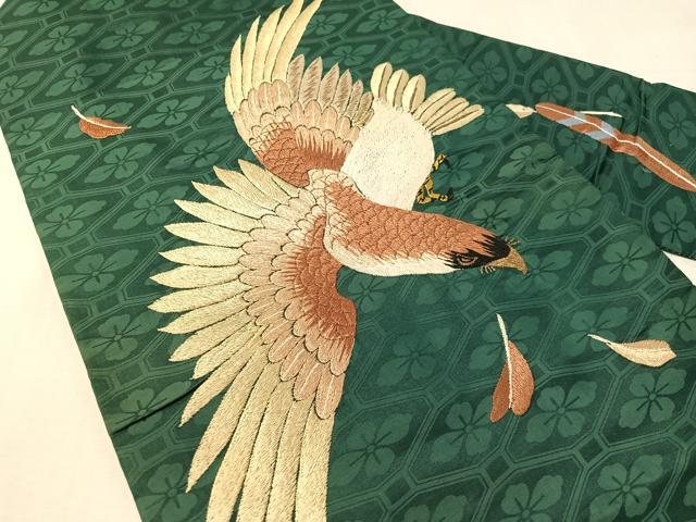 平和屋着物●アンティーク　大正ロマン　九寸名古屋帯　総手刺繍　飛鳥文　金糸　正絹　逸品　CABK4491vp