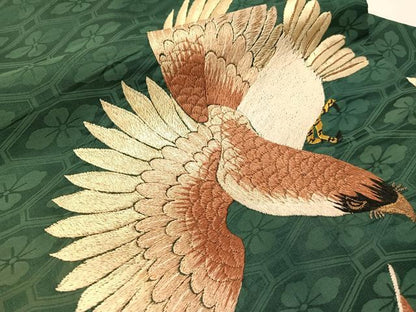 平和屋着物●アンティーク　大正ロマン　九寸名古屋帯　総手刺繍　飛鳥文　金糸　正絹　逸品　CABK4491vp