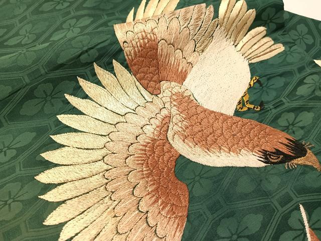 平和屋着物●アンティーク　大正ロマン　九寸名古屋帯　総手刺繍　飛鳥文　金糸　正絹　逸品　CABK4491vp