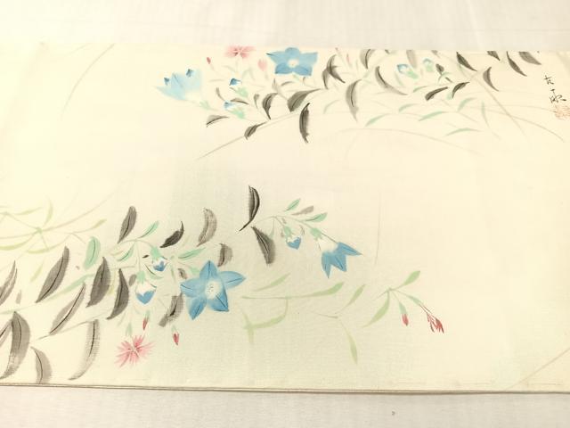 平和屋着物●アンティーク　大正ロマン　太鼓柄　京袋帯　作家物　手描き　草花文　正絹　逸品　CABK4494vp